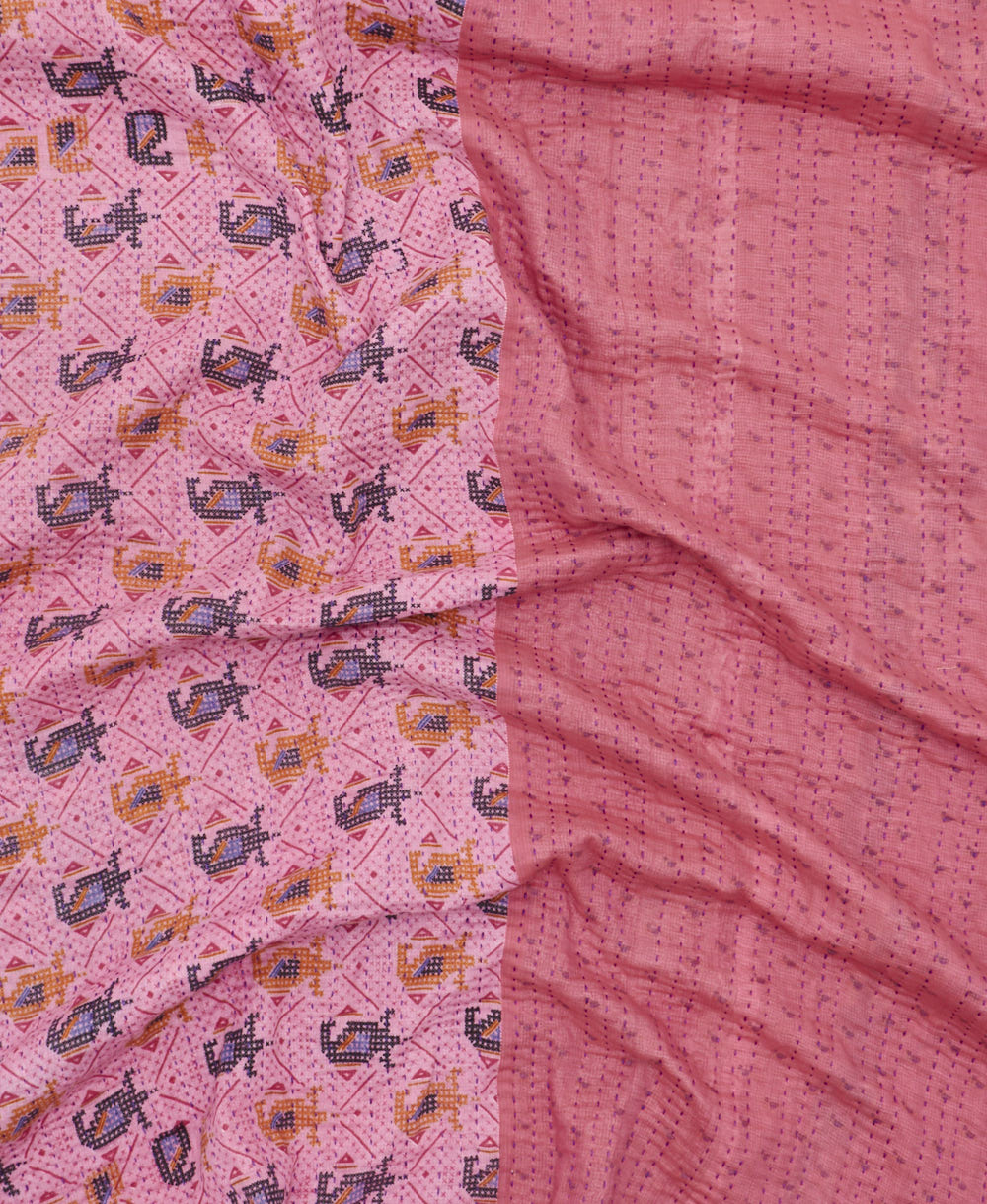 quilted throw in queen size handmade in India by Anchal artisans