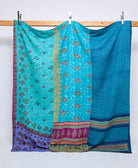 queen kantha quilt handmade in India