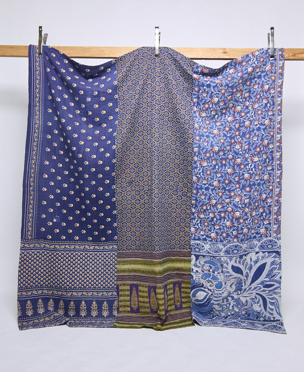 queen kantha quilt handmade in India