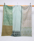queen kantha quilt handmade in India
