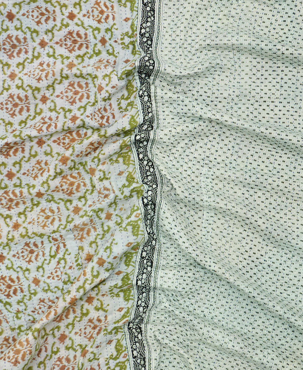 soft queen kantha blanket made from upcycled vintage cotton saris