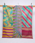 queen kantha quilt handmade in India