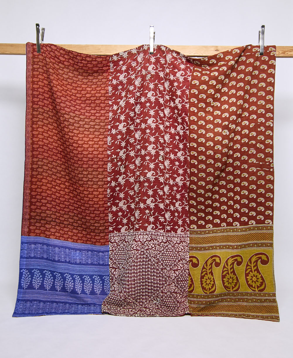 queen kantha quilt handmade in India