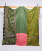 queen kantha quilt handmade in India