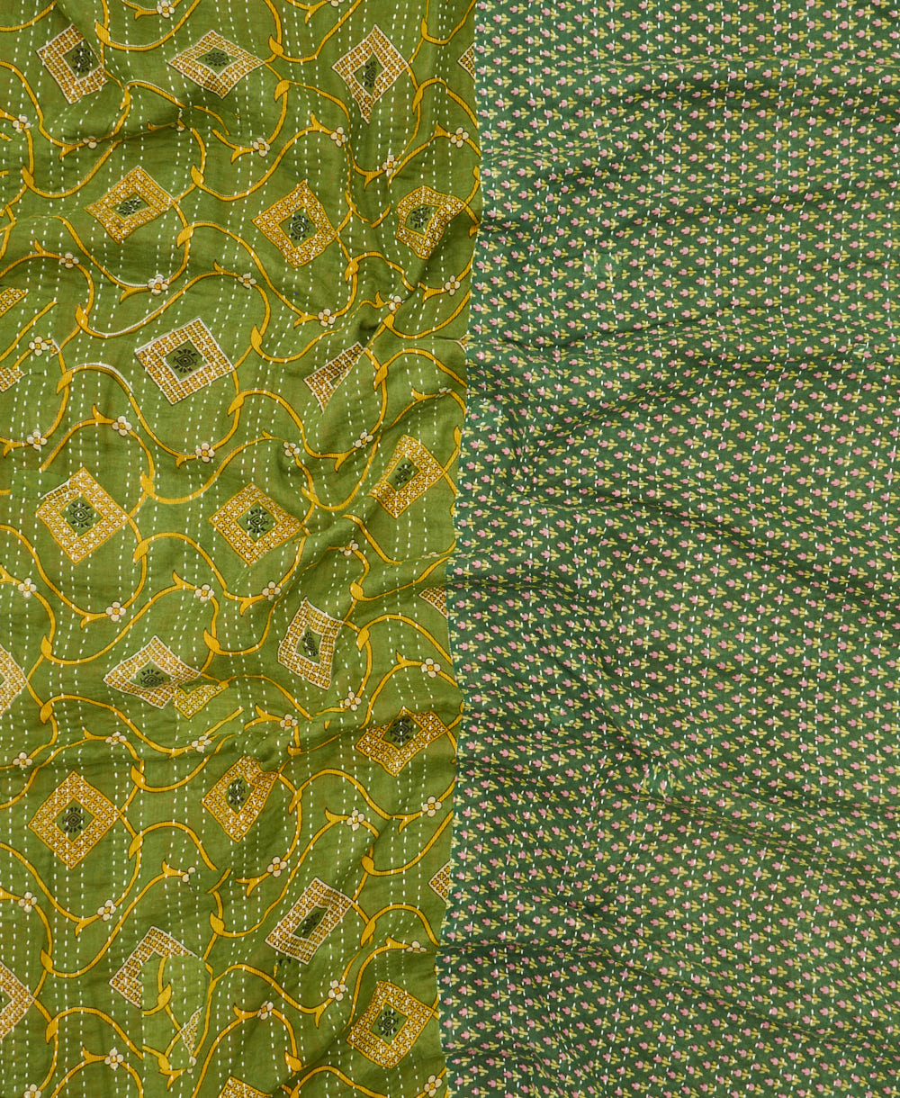 soft queen kantha blanket made from upcycled vintage cotton saris
