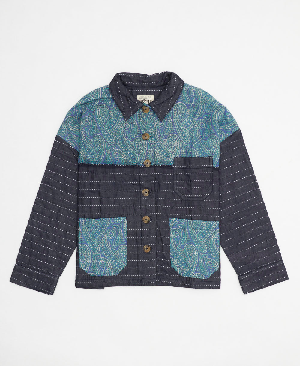 Navy Quilted Chore Jacket: No. 240602 | Sustainable Apparel