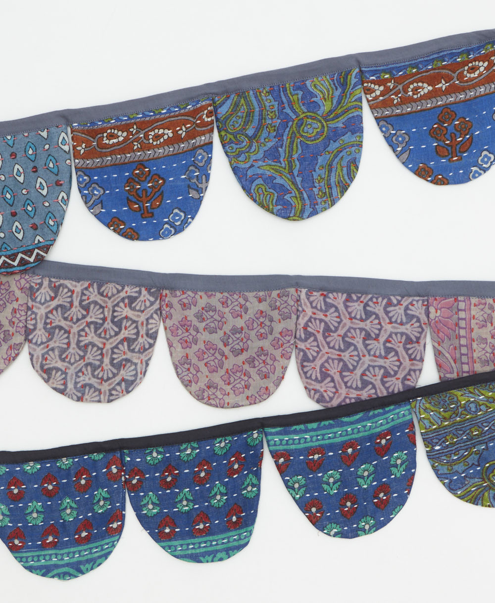 kantah scallop banner in blue handmade in India