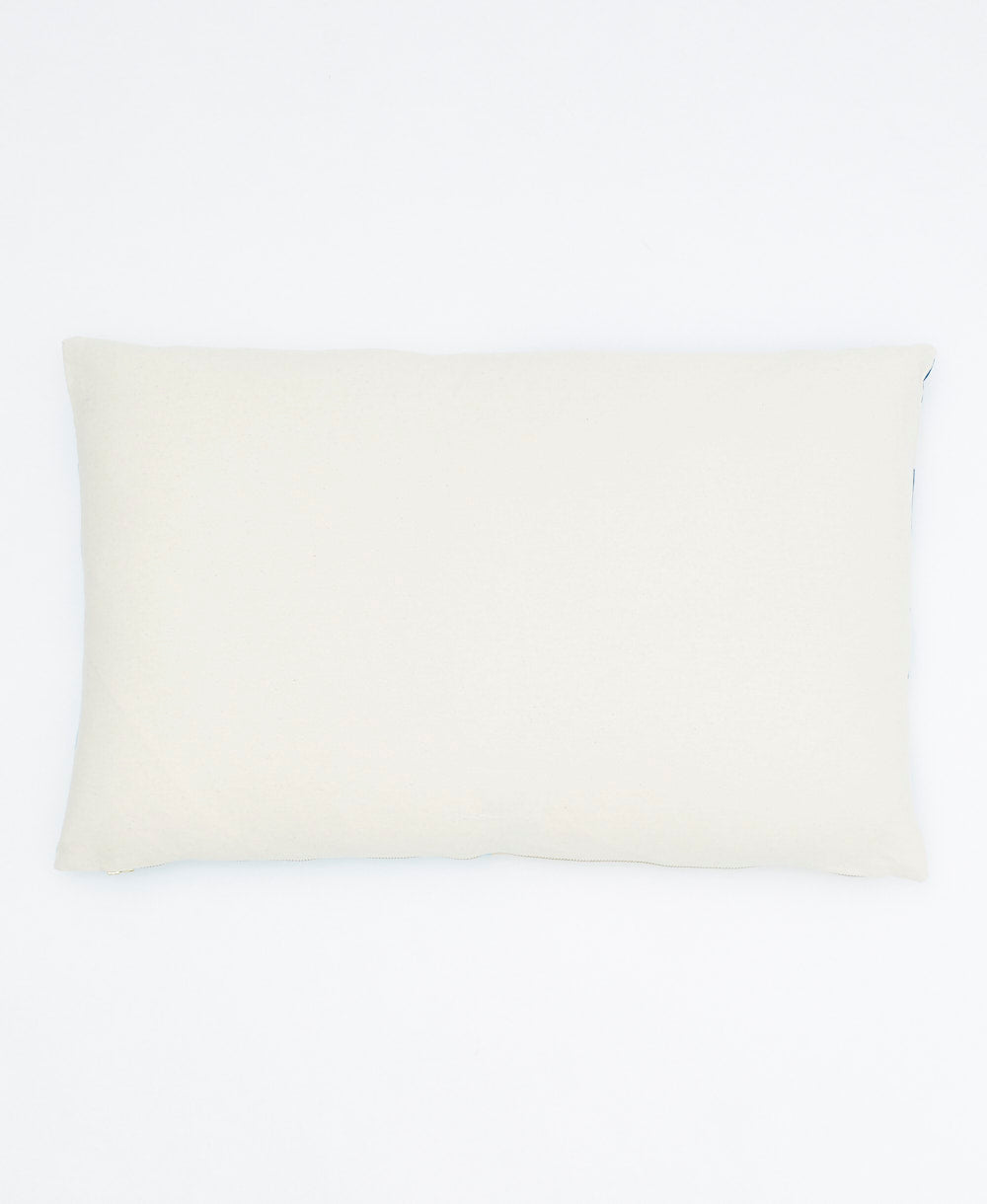 back of shift lumbar pillow in natural white made from 100% organic cotton