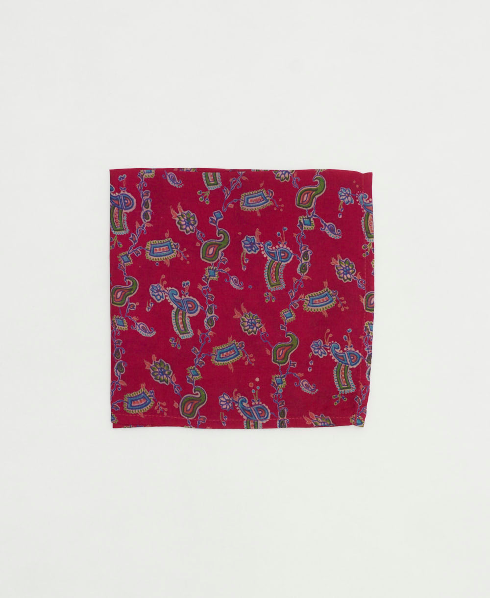 unique vintage silk pocket square for men handmade in India from upcycled vintage silk saris