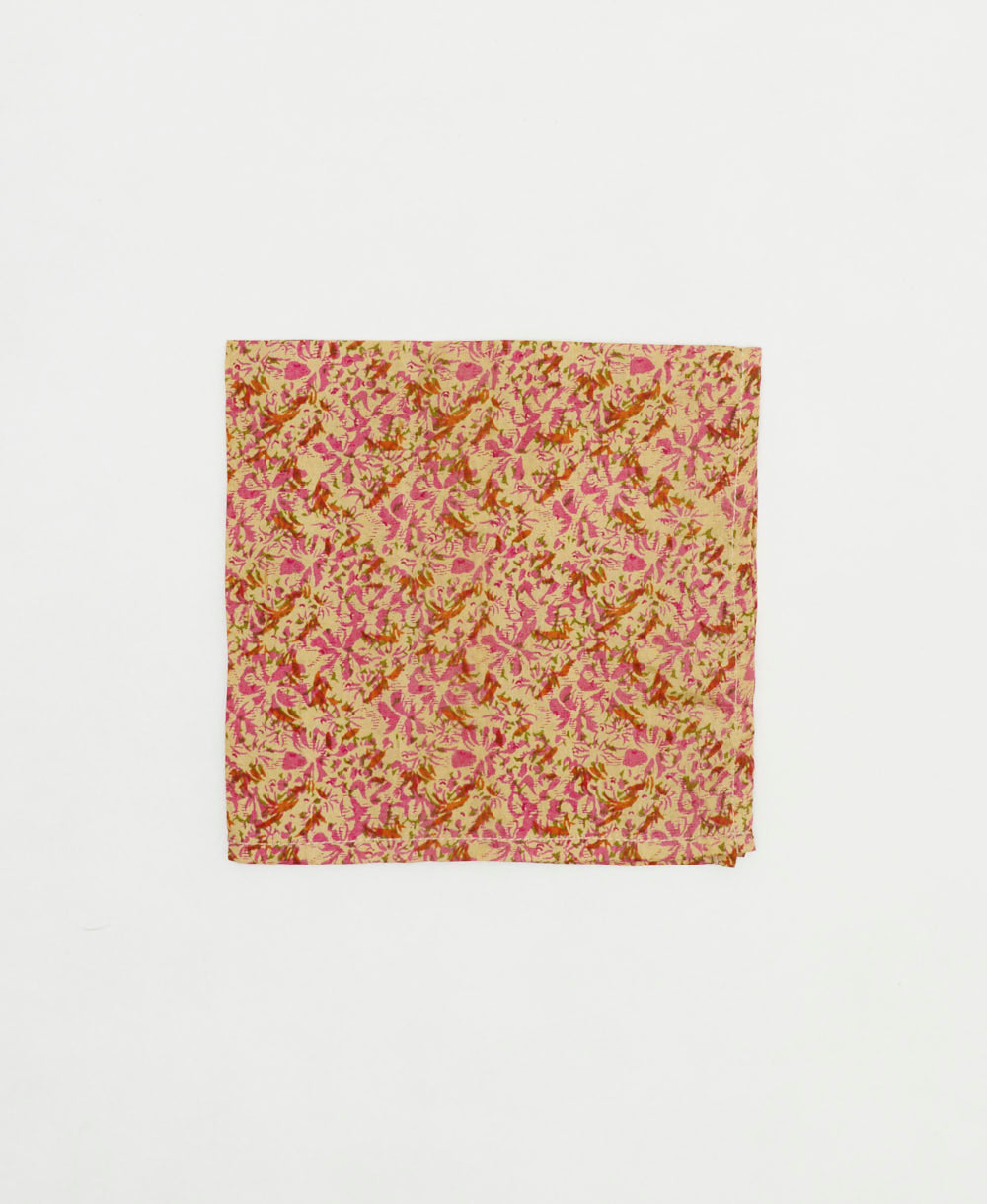 silk pocket square made from vintage silk saris