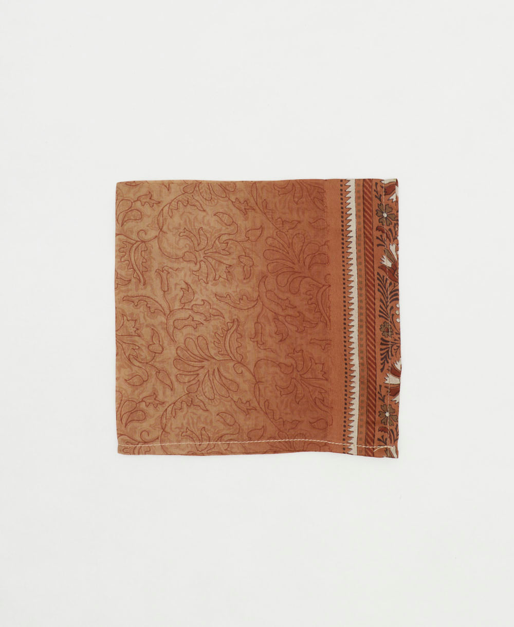 silk pocket square made from vintage silk saris