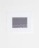 Handcrafted artisan-made framed textile art featuring a muted grey and white abstract design 