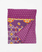 purple and orange small kantha quilt throw made using floral
recycled vintage saris