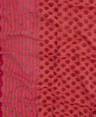 cherry red kantha blanket with hot pink diamond print and black kantha stitching