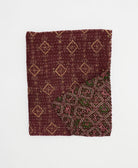 deep burgundy purple small kantha quilt handmade in India by women artisans from vintage cotton saris