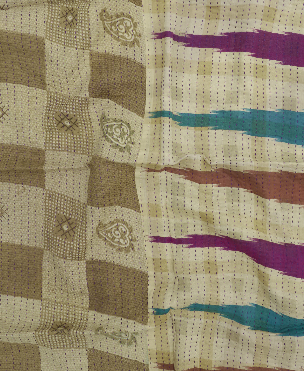 eco-friendly kantha blanket measuring 32" x 48"