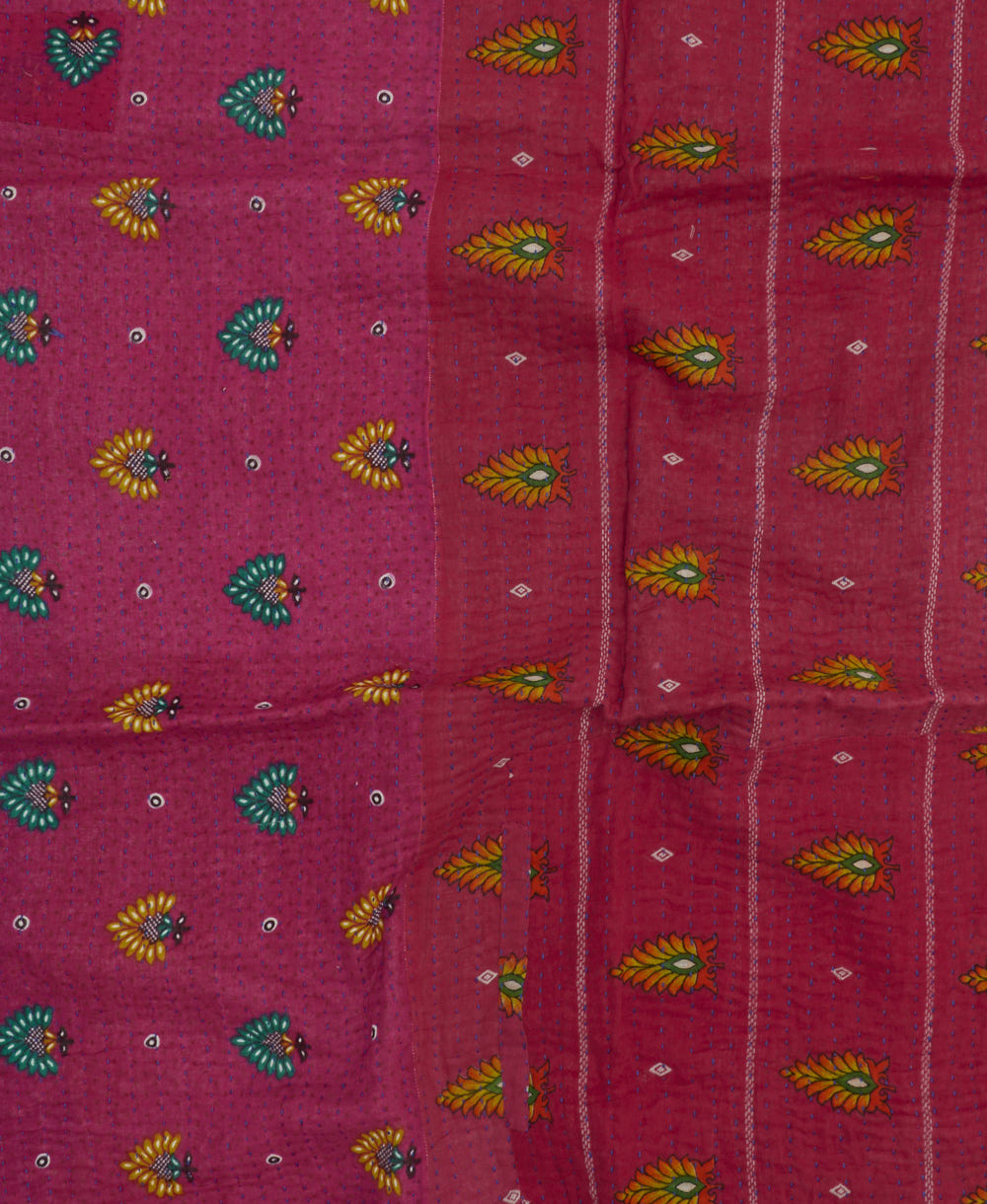 eco-friendly kantha blanket measuring 32" x 48"