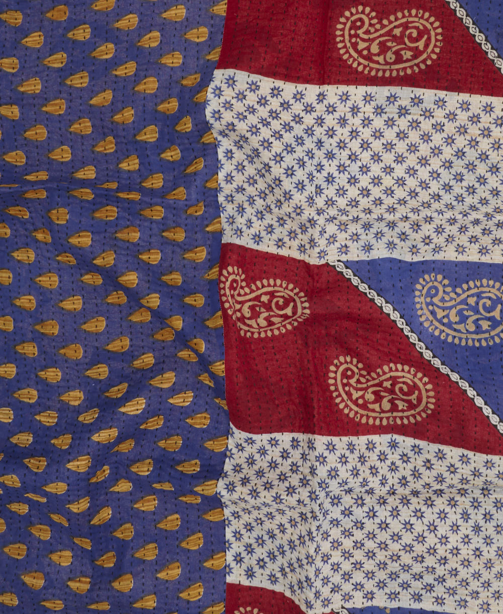 eco-friendly kantha blanket measuring 32" x 48"