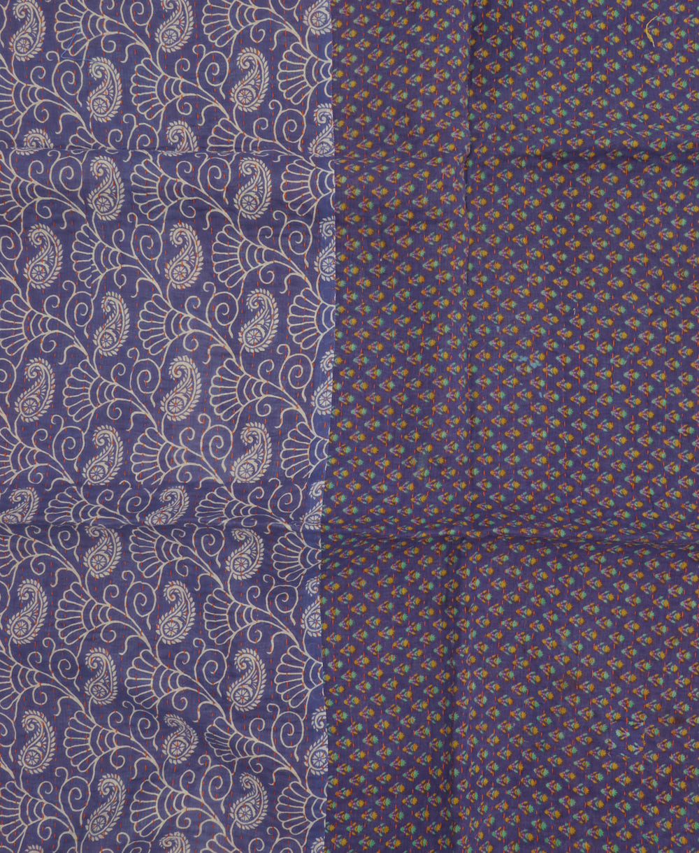 colorful kantha blanket made from upcycled vintage saris