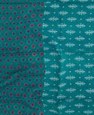 colorful kantha blanket made from upcycled vintage saris