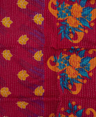 colorful kantha blanket made from upcycled vintage saris
