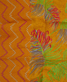 colorful kantha blanket made from upcycled vintage saris
