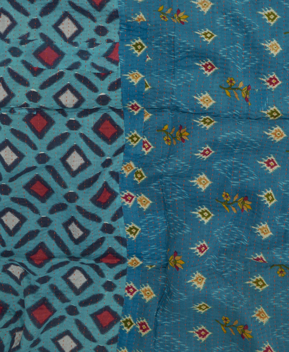 kantha blanket with kantha stitching