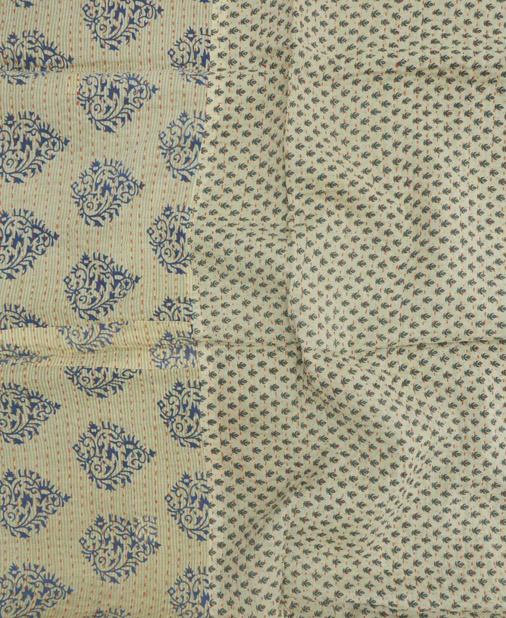 kantha blanket with kantha stitching