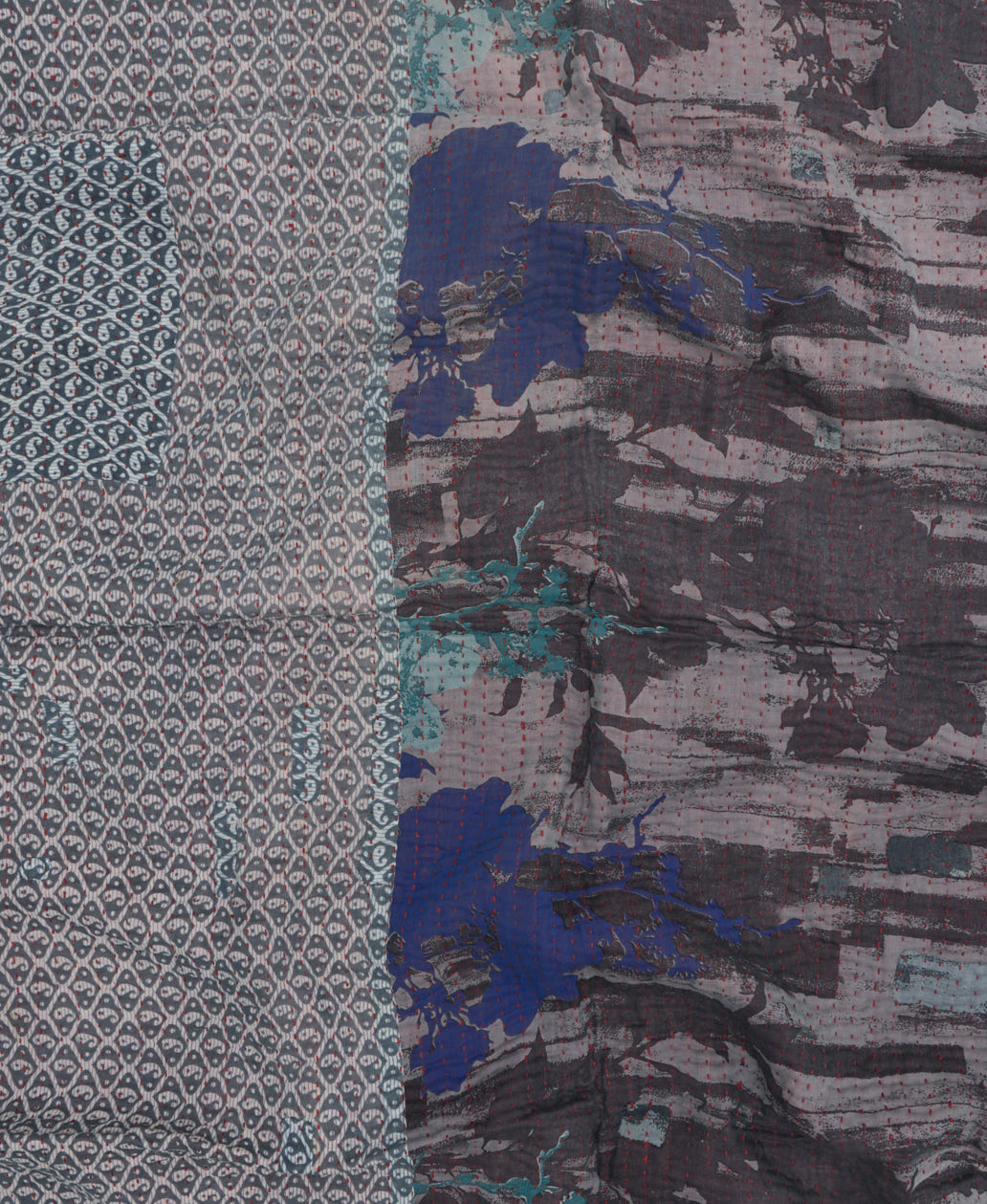 kantha blanket with kantha stitching