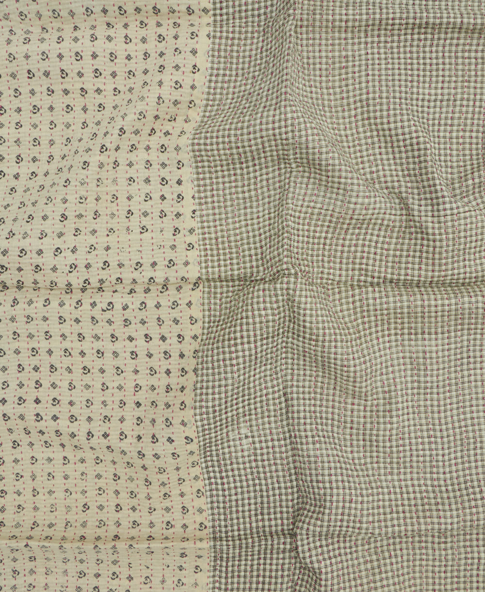 kantha blanket with kantha stitching