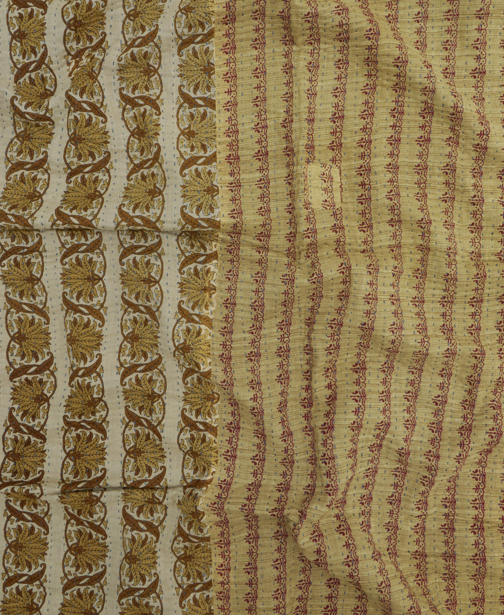 kantha blanket with kantha stitching