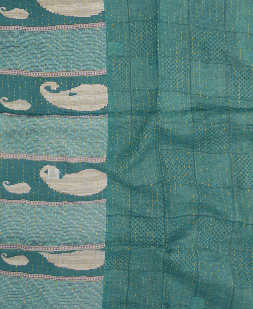 kantha blanket with kantha stitching