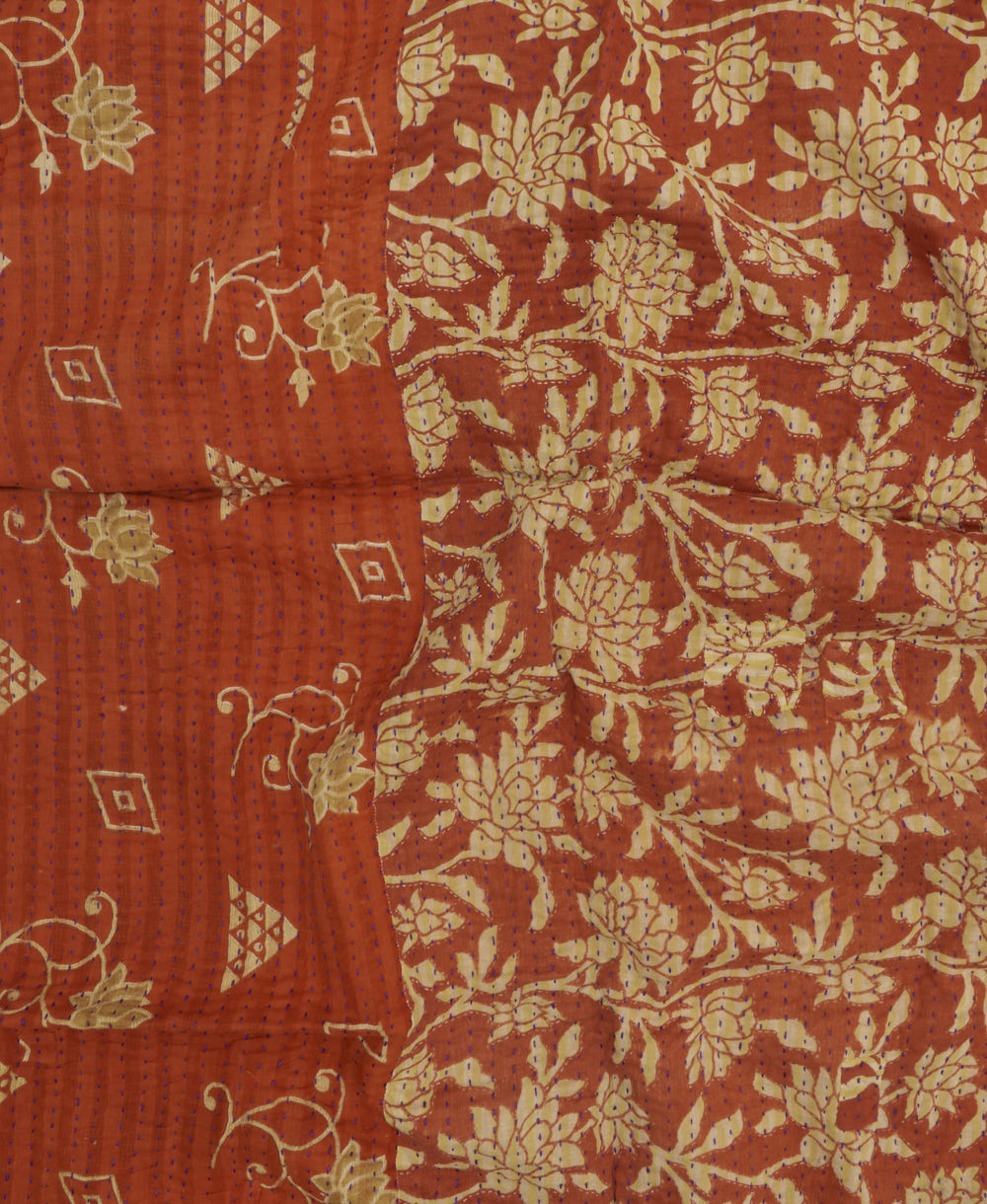 kantha blanket with kantha stitching