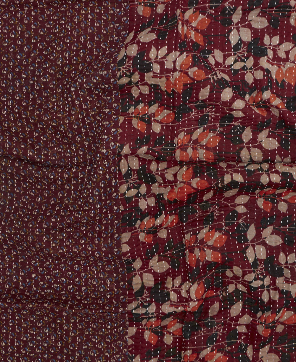 kantha blanket with kantha stitching
