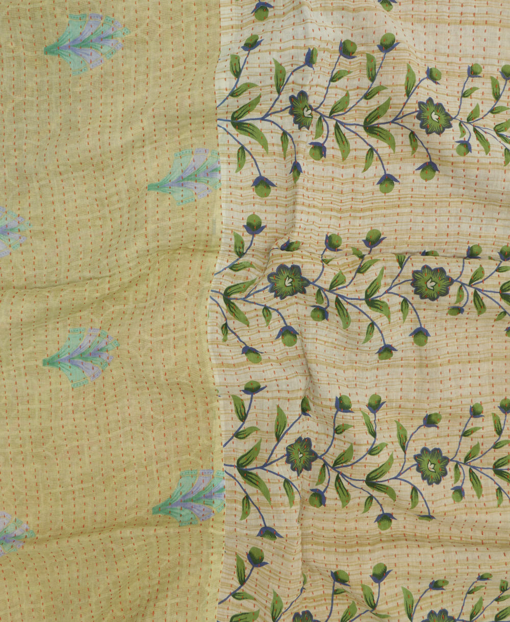 kantha blanket with kantha stitching