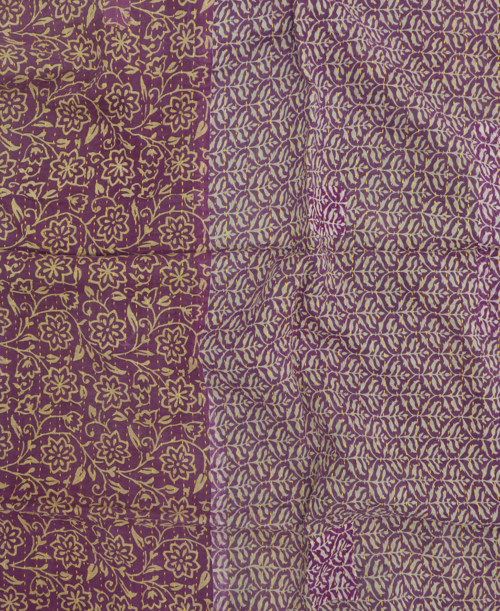 kantha blanket with kantha stitching