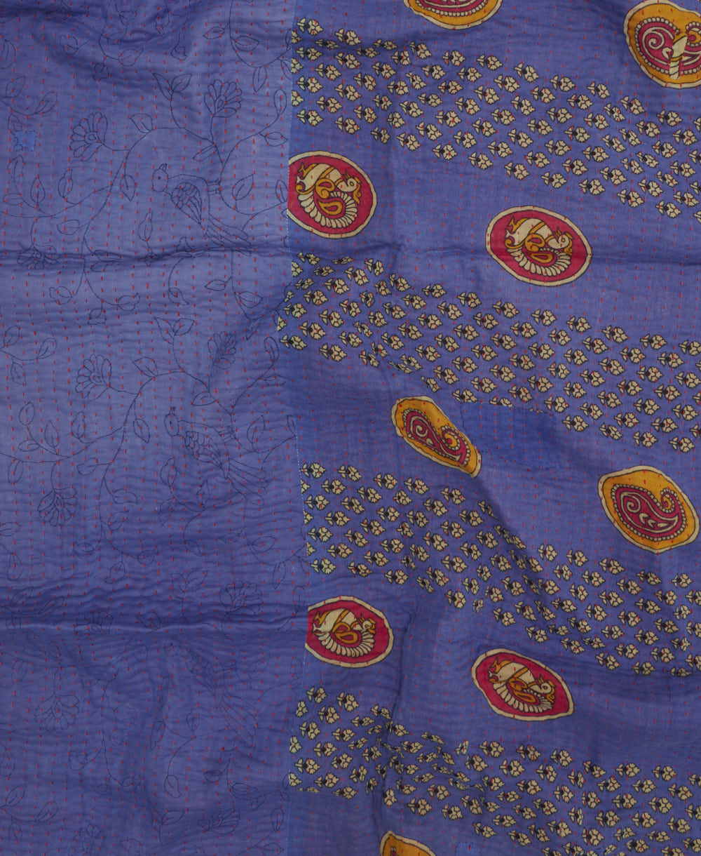 kantha blanket with kantha stitching