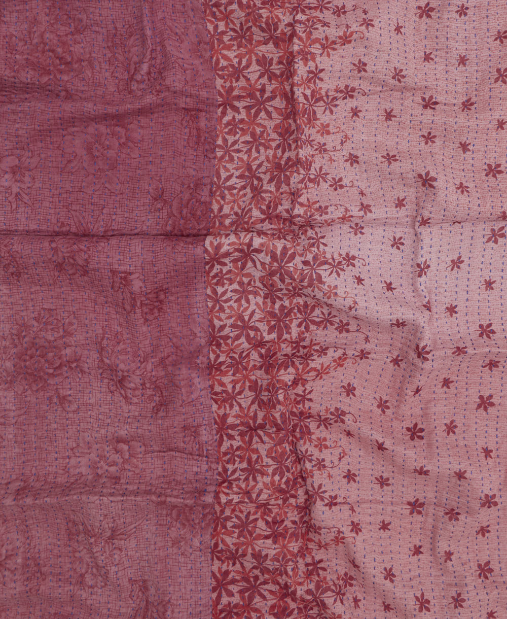 kantha blanket with kantha stitching