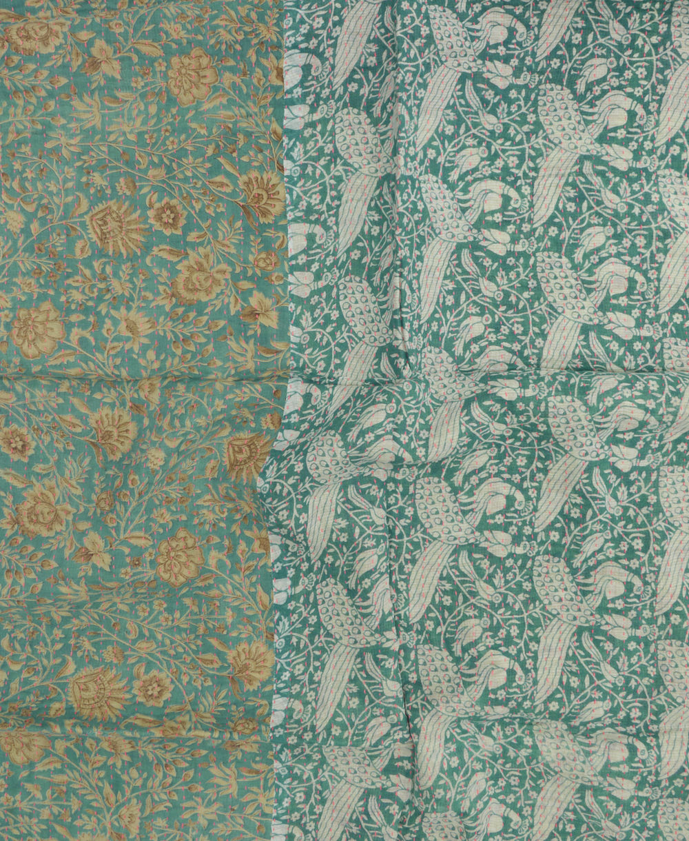 kantha blanket with kantha stitching