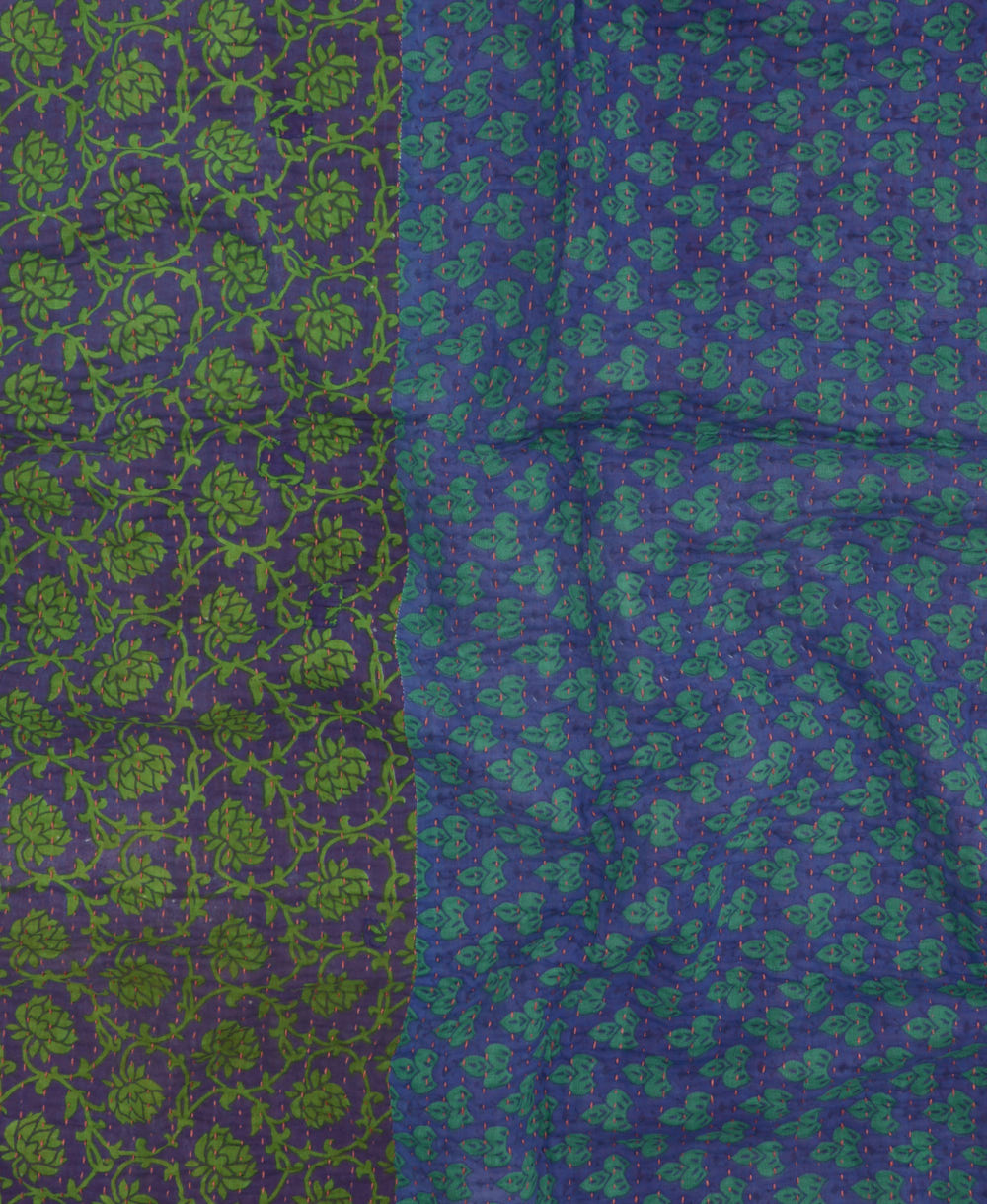 kantha blanket with kantha stitching