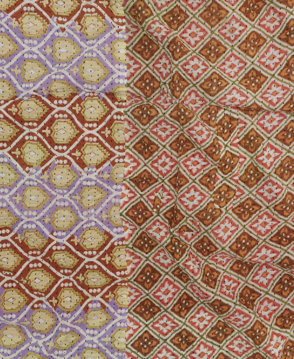 kantha blanket with kantha stitching