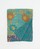 small kantha quilt handmade in India by women artisans from vintage cotton saris