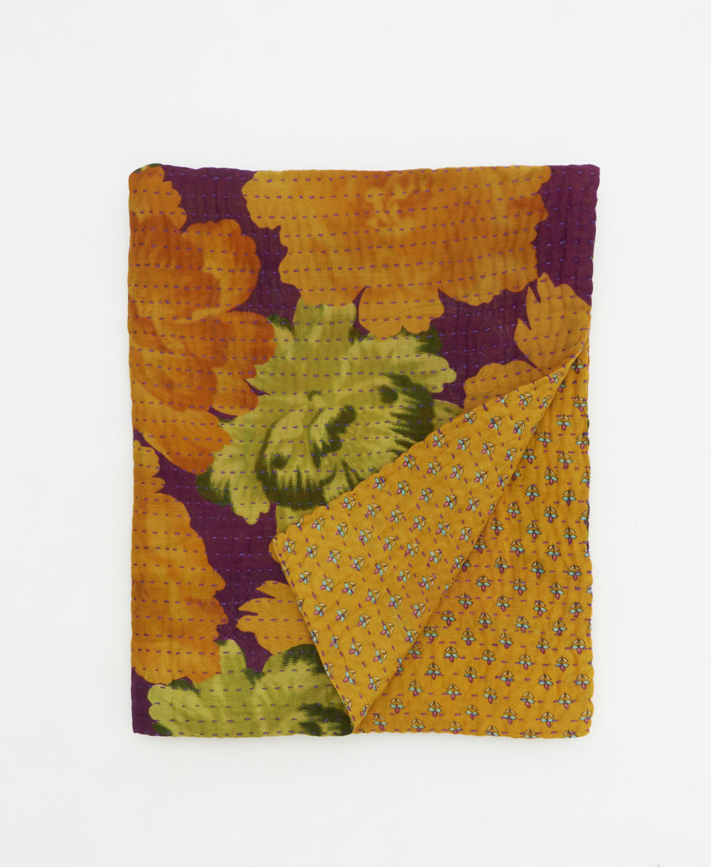 Anchal Kantha Quilt Throw
