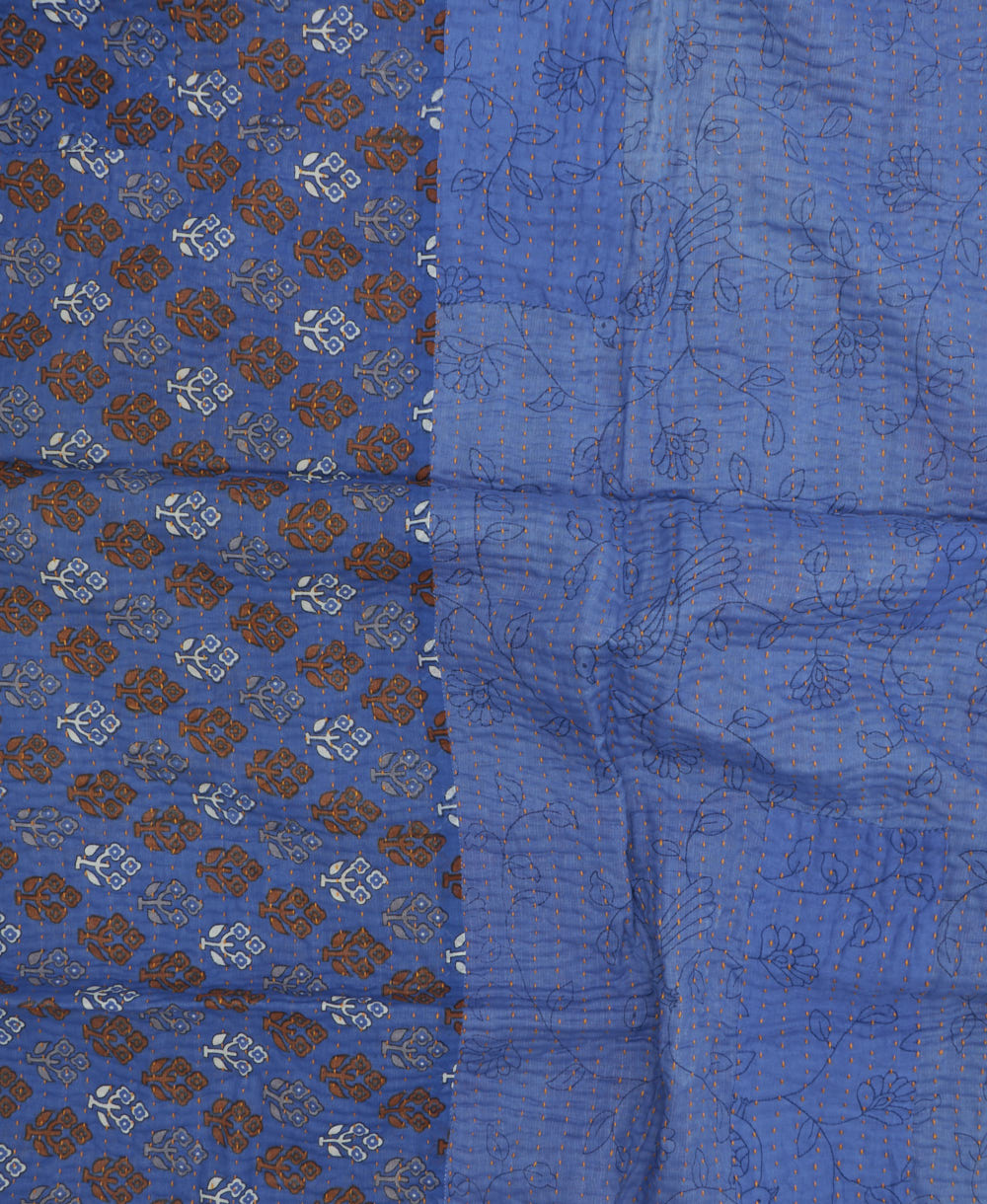 kantha blanket with kantha stitching