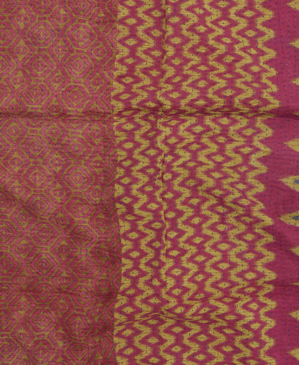 kantha blanket with kantha stitching
