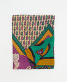 small kantha quilt handmade in India by women artisans from vintage cotton saris
