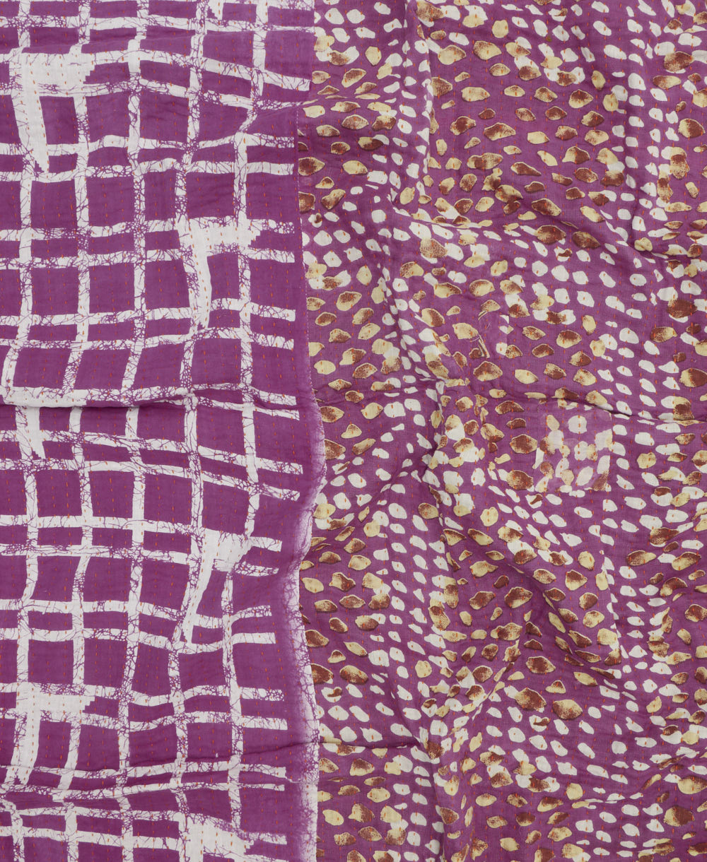 kantha blanket with kantha stitching