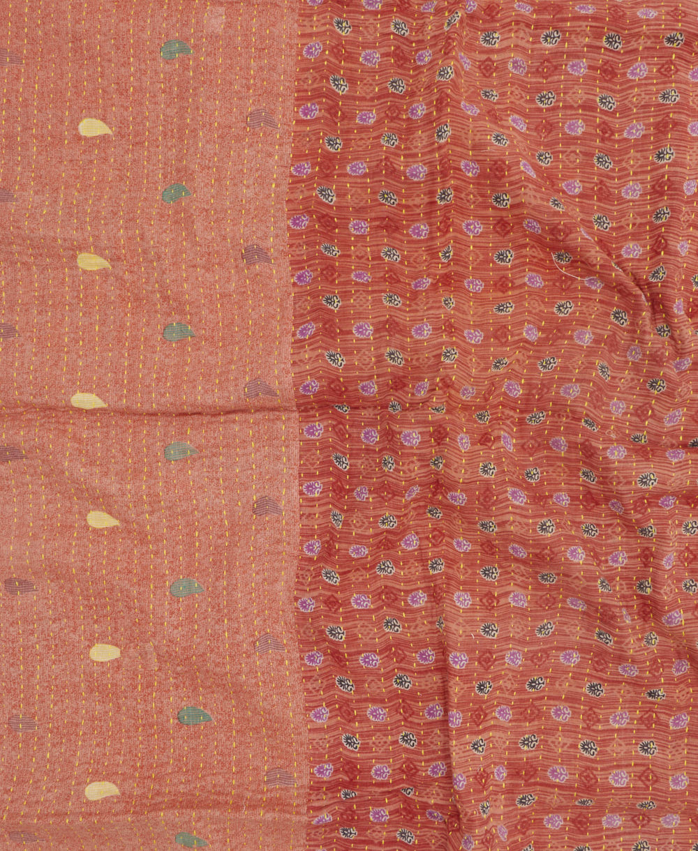 kantha blanket with kantha stitching