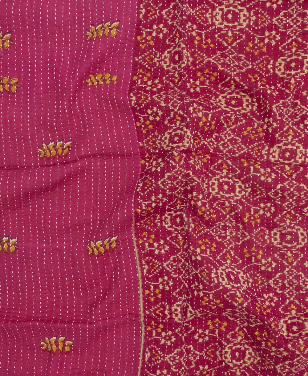 kantha blanket with kantha stitching