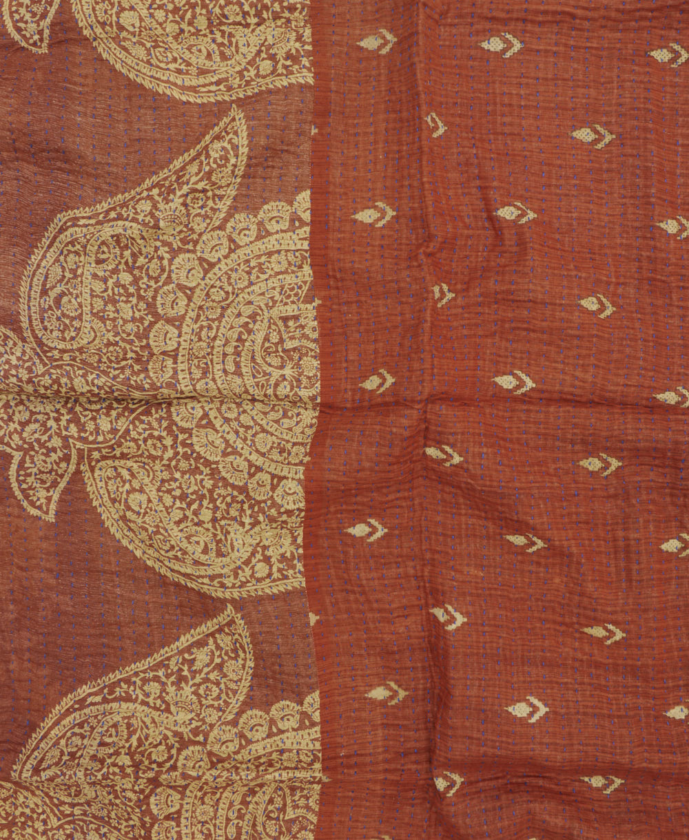 kantha blanket with kantha stitching